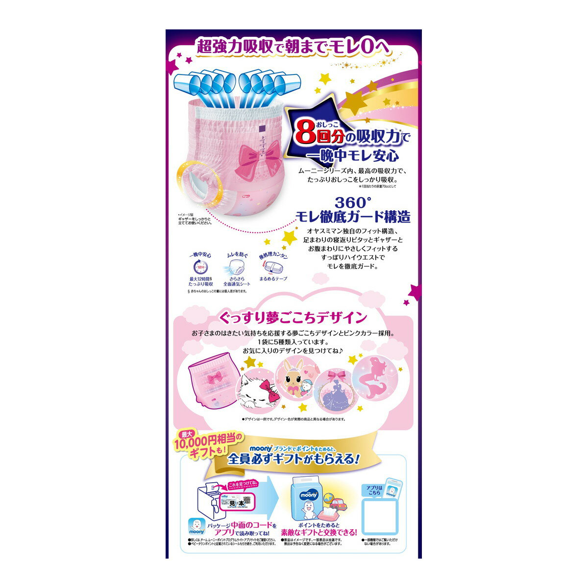 【送料無料・まとめ買い×2個セット】ユニ・チャーム オヤスミマン 女の子 13-25kg ビッグサイズ以上 22枚入