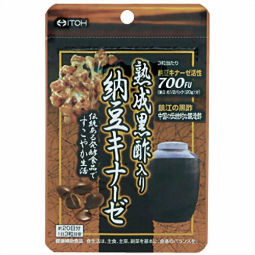 【送料無料・まとめ買い×2個セット】井藤漢方製薬 熟成黒酢入り 納豆キナーゼ 60球