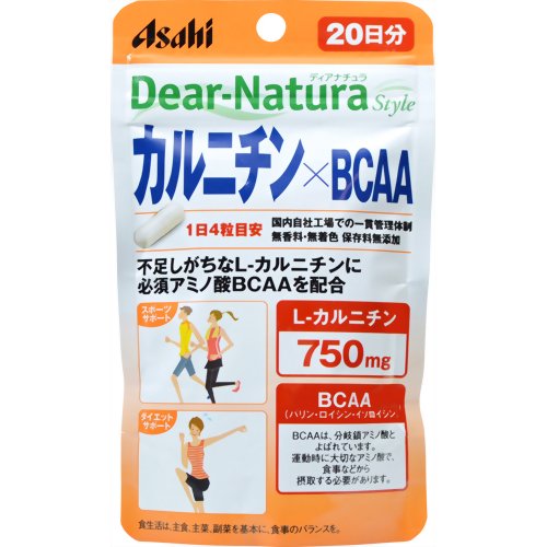 【送料無料・まとめ買い×4個セット】アサヒグループ食品 ディアナチュラスタイル カルニチン×BCAA 80粒