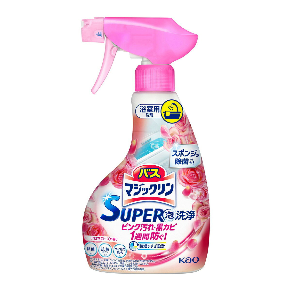 【配送おまかせ】花王 バスマジックリン SUPER泡洗浄 アロマローズの香り 本体 350mL 1個