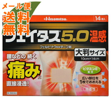 【メール便送料無料】【第2類医薬品】 フェイタス5.0温感大判 14枚入 1個 (セルフメディケーション税制対象)