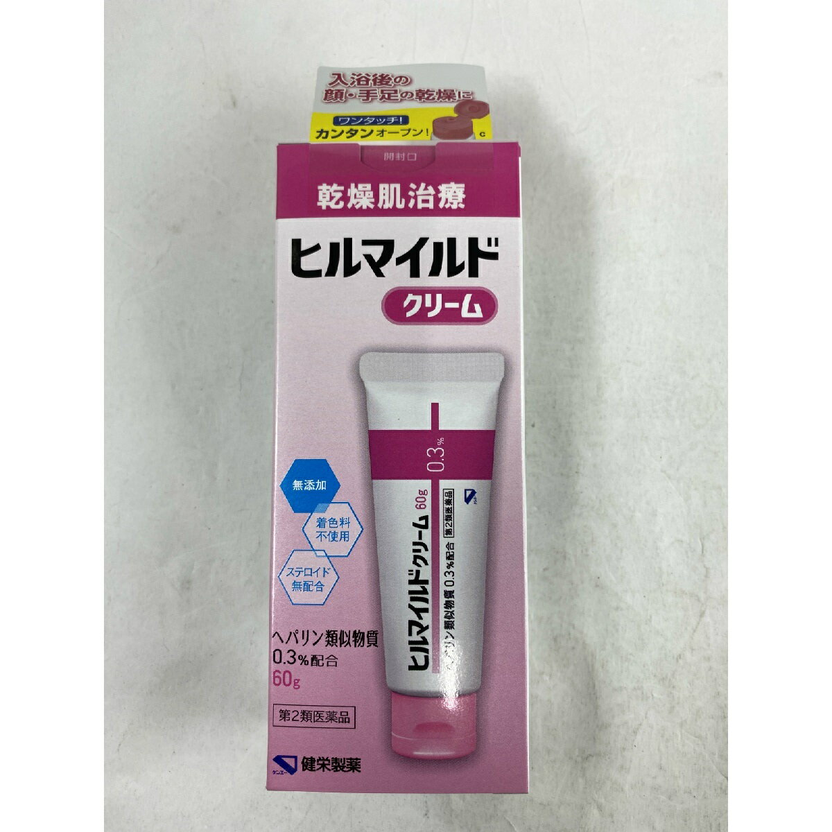 【×4個セット　送料込】【第2類医薬品】健栄製薬 ヒルマイルド クリーム 60g　有効成分「ヘパリン類似物質」配合の乾燥肌治療薬 4987286317175