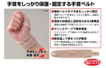 【送料込・まとめ買い×6個セット】中山式 手首用 医学固定帯 左右兼用 補助ベルト付 立体圧迫構造でしっかり固定/4975974030383/