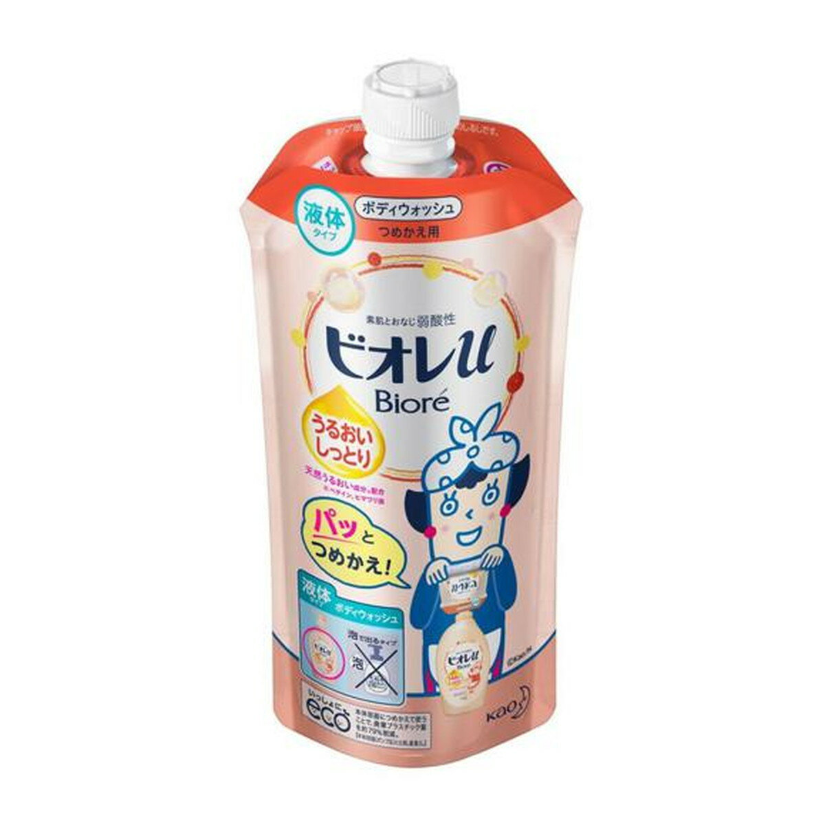 【サマーセール】花王 ビオレu ボディウォッシュ うるおいしっとり つめかえ用 340ml　石けん・ボディソープ(4901301336286)