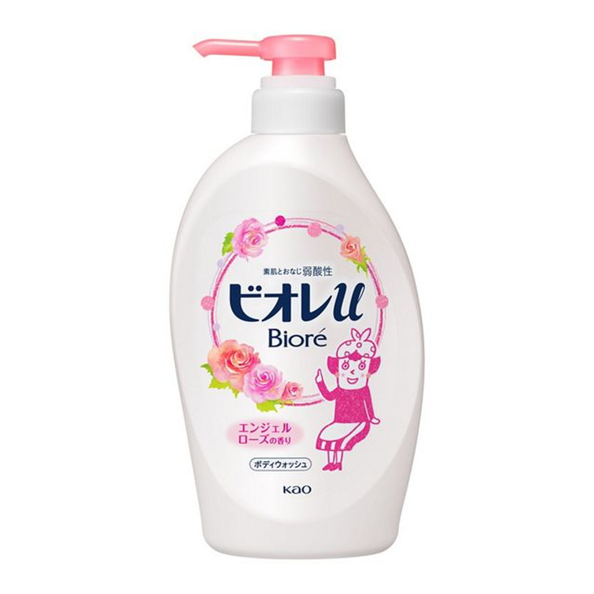 【送料無料・まとめ買い6個セット】花王 ビオレu エンジェルローズの香り ポンプ 480ml