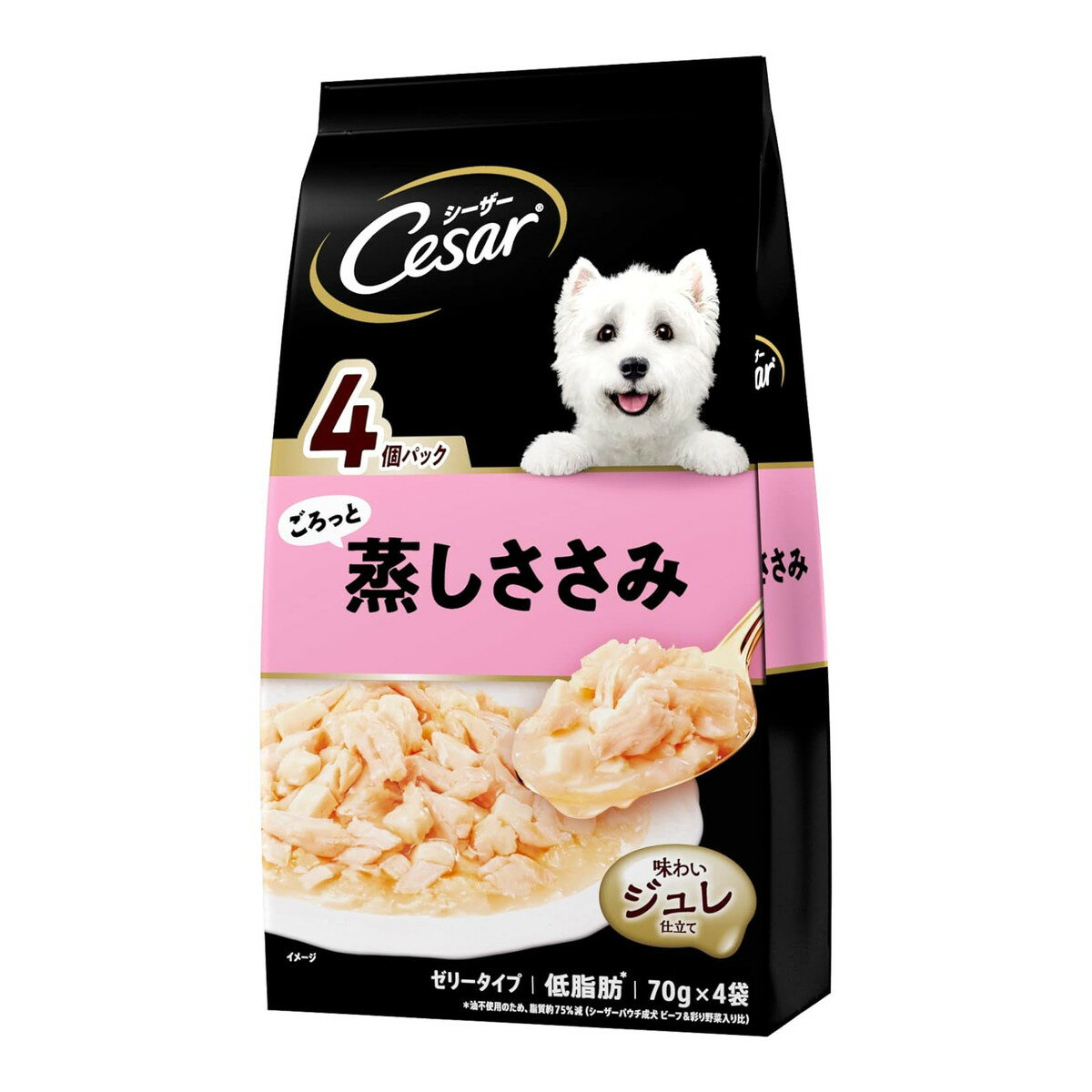 【送料込・まとめ買い×6個セット】マースジャパン シーザー ごろっと蒸しささみ 70g×4袋