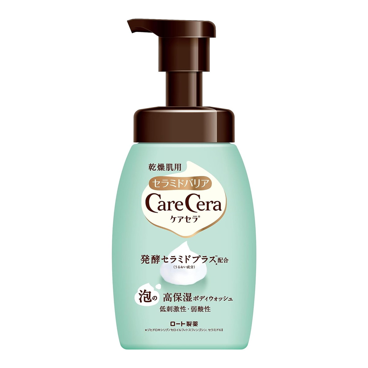 【送料込・まとめ買い×15個セット】ロート製薬 ケアセラ 泡の高保湿 ボディウォッシュ 450mL