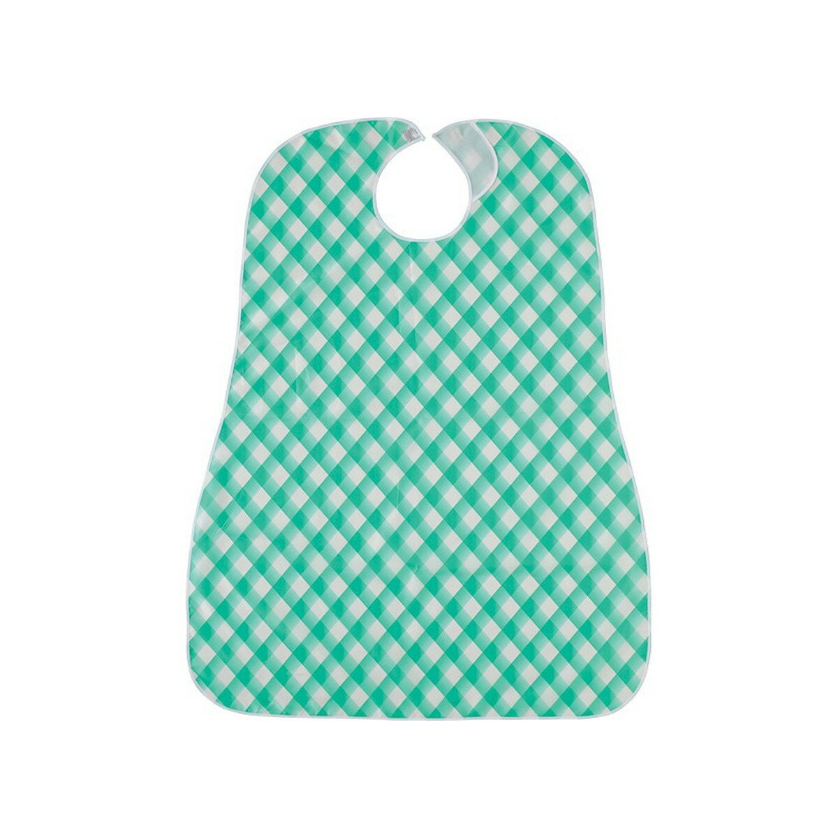 【×2個 配送おまかせ】亀屋 ブルー防水 食事用エプロン 100-19 バイアスグリーン ◆送料無料◆