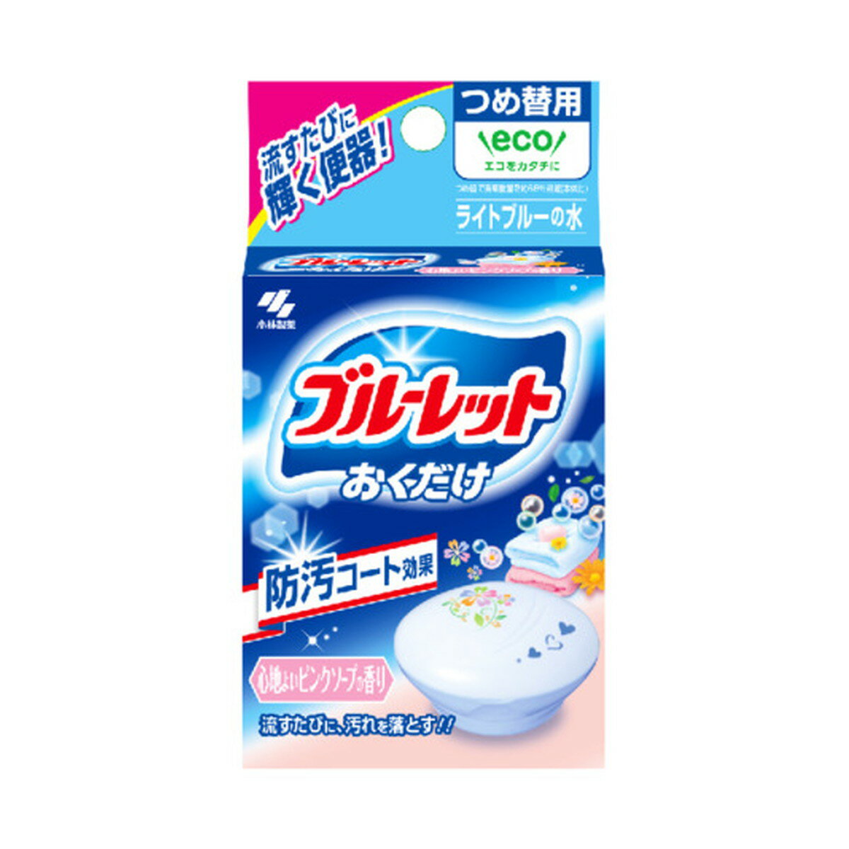 【×3個 配送おまかせ】小林製薬 ブルーレット おくだけ つめ替用 ピンクソープの香り 25ML トイレ用洗剤 ◆送料無料◆