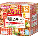 商品名：和光堂 BIGサイズの栄養マルシェ 和風ランチセット 12か月頃から内容量：110g+80gJANコード：4987244177834発売元、製造元、輸入元又は販売元：アサヒグループ食品原産国：日本区分：その他健康食品商品番号：103-4987244177834商品説明：「和光堂 BIGサイズの栄養マルシェ 和風ランチセット 12か月頃から」は、おでかけに便利なスプーン付きの容器入りレトルトベビーフードです。忙しいママの代わりに、バランスのとれた食事をしっかりケアします。食事バランスを考えた主食とおかずのセットメニュー(2個入)1歳以降のお子様向けのたっぷりサイズです。食器としてそのまま使える、電子レンジ対応可能なカップ容器入り。「鶏おこわ」と「すき焼き風煮込み」の詰め合わせです。賞味期限等の表記について西暦年/月/日の順番でパッケージに記載。お召し上がり方：●ご使用方法調理済みですので、温めずにそのまま召し上がれます。●電子レンジで温める場合(1)容器のふたシールを完全に取り除いてください。(2)500-600Wで加熱してください。(600Wを超えての使用はしないでください。)●加熱時間の目安500W/600W 1個：20秒、500W/600W 2個：20秒※電子レンジ600W超調理不可※電子レンジオート設定不可●加熱のしすぎによる中身の飛びはねや、やけどを避けるため、必ず調理方法を守ってください。●加熱後はかき混ぜて、温度を確認してからあげてください。●加熱不足の場合は様子を見ながら追加加熱してください。●電子レンジの機種により温まり方が異なることがあります。●湯せんする際は、火にかけて沸騰させながら温めないでください。ご注意：●食べ残しや作りおきはあげないでください。●月齢は目安です。あせらずに段階的にすすめましょう。●離乳のすすめ方については、専門家にご相談ください。●スプーンはお子さまに持たせないでください。●スプーンは使い捨てです。●気温の低いところに保管すると白くなることや固くなることがありますが、品質には問題ありません。保存方法：直射日光を避け、常温で保存してください。原材料名・栄養成分等：●名称：べんとう●原材料名【鶏おこわ】精白米(国産)、野菜(にんじん、ごぼう)、かつお昆布だし、鶏肉、チキンブイヨン、砂糖、しょうゆ(大豆を含む)、しいたけ、米酢、食塩、増粘剤(加工でん粉)【すき焼き風煮込み】野菜(にんじん、はくさい、たまねぎ、ごぼう、さやいんげん)、じゃがいも、牛肉加工品(牛肉、でん粉、卵白(卵を含む)、食塩)、かつお昆布だし、しょうゆ(小麦・大豆を含む)、砂糖、しいたけ、植物油脂、米酢、ほたてエキス、食塩、増粘剤(加工でん粉)●栄養成分表示【鶏おこわ】1個(110g)当たり/エネルギー：82kcal、たんぱく質：2.3g、脂質：0.6g、炭水化物：16.8g、食塩相当量：0.5g【すき焼き風煮込み】1個(80g)当たり/エネルギー：42kcal、たんぱく質：1.1g、脂質：1.2g、炭水化物：6.6g、食塩相当量：0.4g広告文責：アットライフ株式会社TEL 050-3196-1510 ※商品パッケージは変更の場合あり。メーカー欠品または完売の際、キャンセルをお願いすることがあります。ご了承ください。