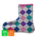 【×2個セット 送料込】W.A.W うらモコそっくす ロング アーガイル 靴下 サイズ 21-25cm 1足入