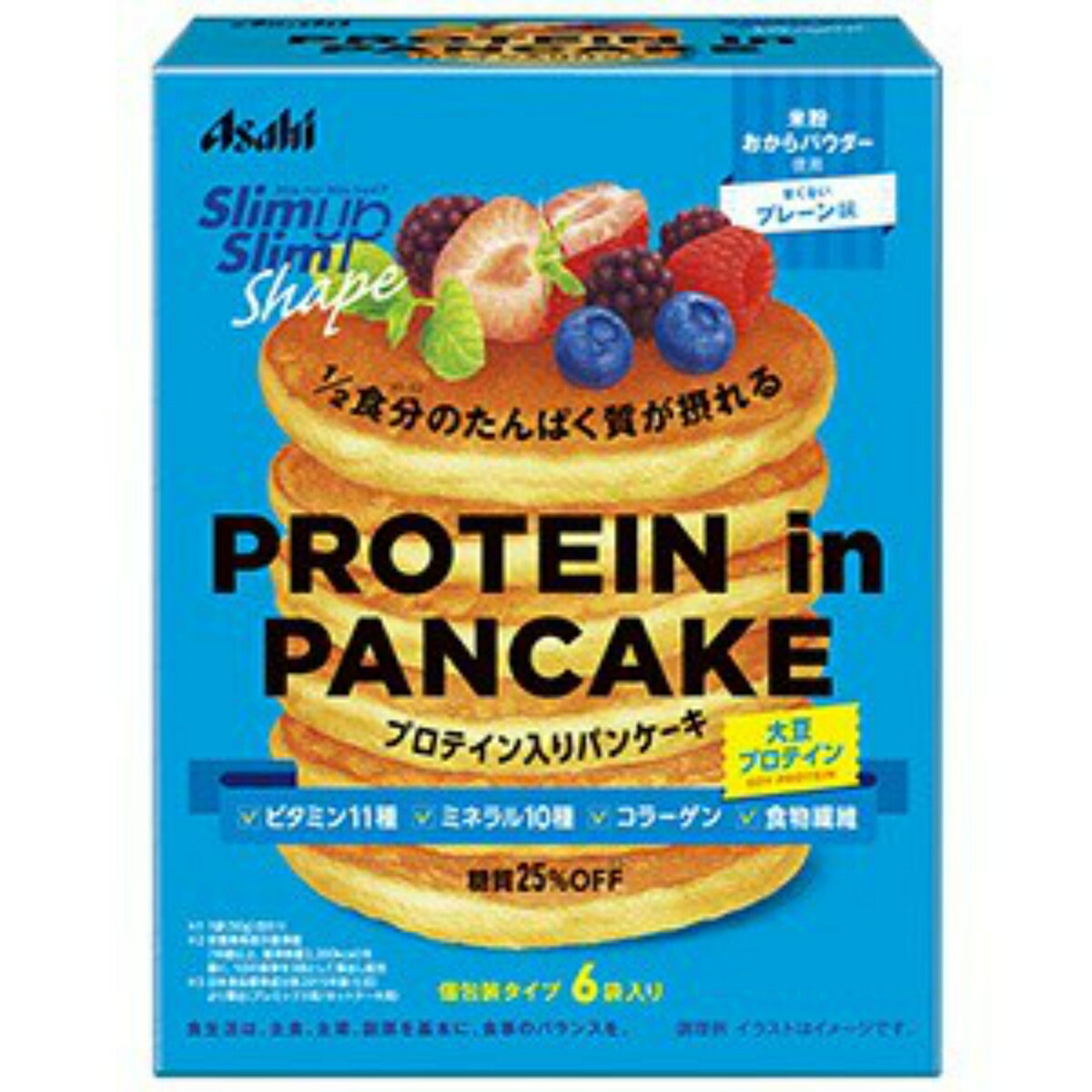 【送料込・まとめ買い×8個セット】アサヒ スリムアップスリムシェイプ プロテイン イン パンケーキ 50g×6袋入