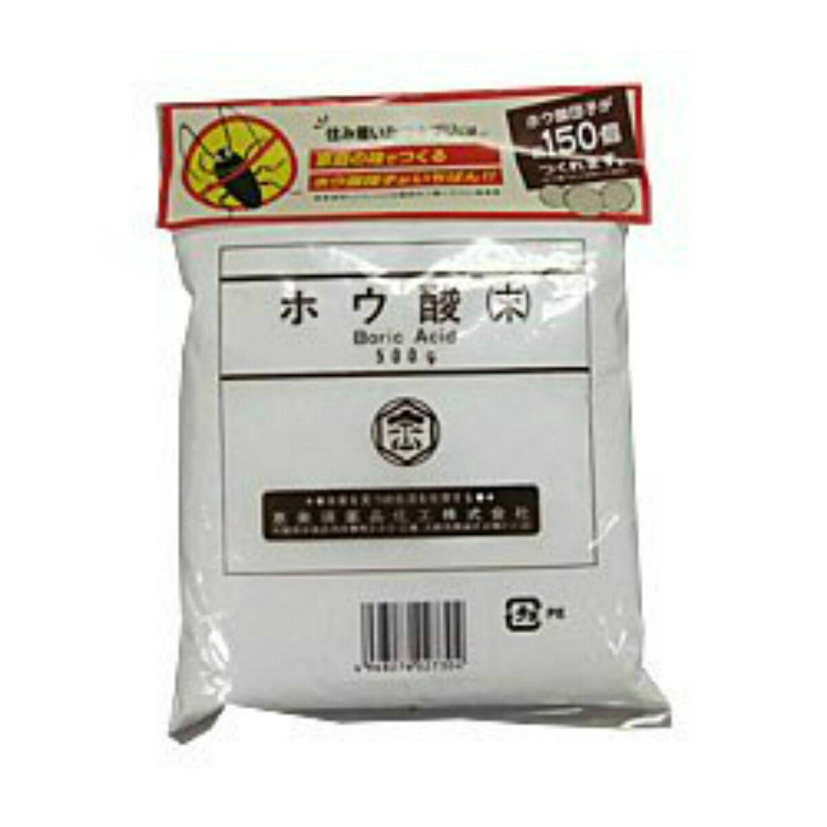 【送料込・まとめ買い×6個セット】恵美須薬品化工 ホウ酸末 500g ホウ酸ダンゴ用　ゴキブリ退治に効果的なホウ酸団子が作れます。 4968276027304 1