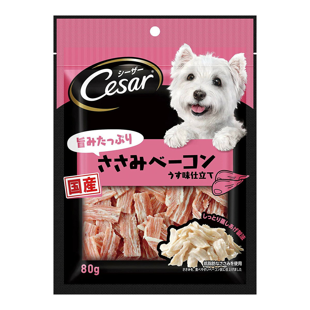 【配送おまかせ送料込】 マースジャパン シーザー スナック 旨みたっぷり ささみ ベーコン うす味仕立て 80g