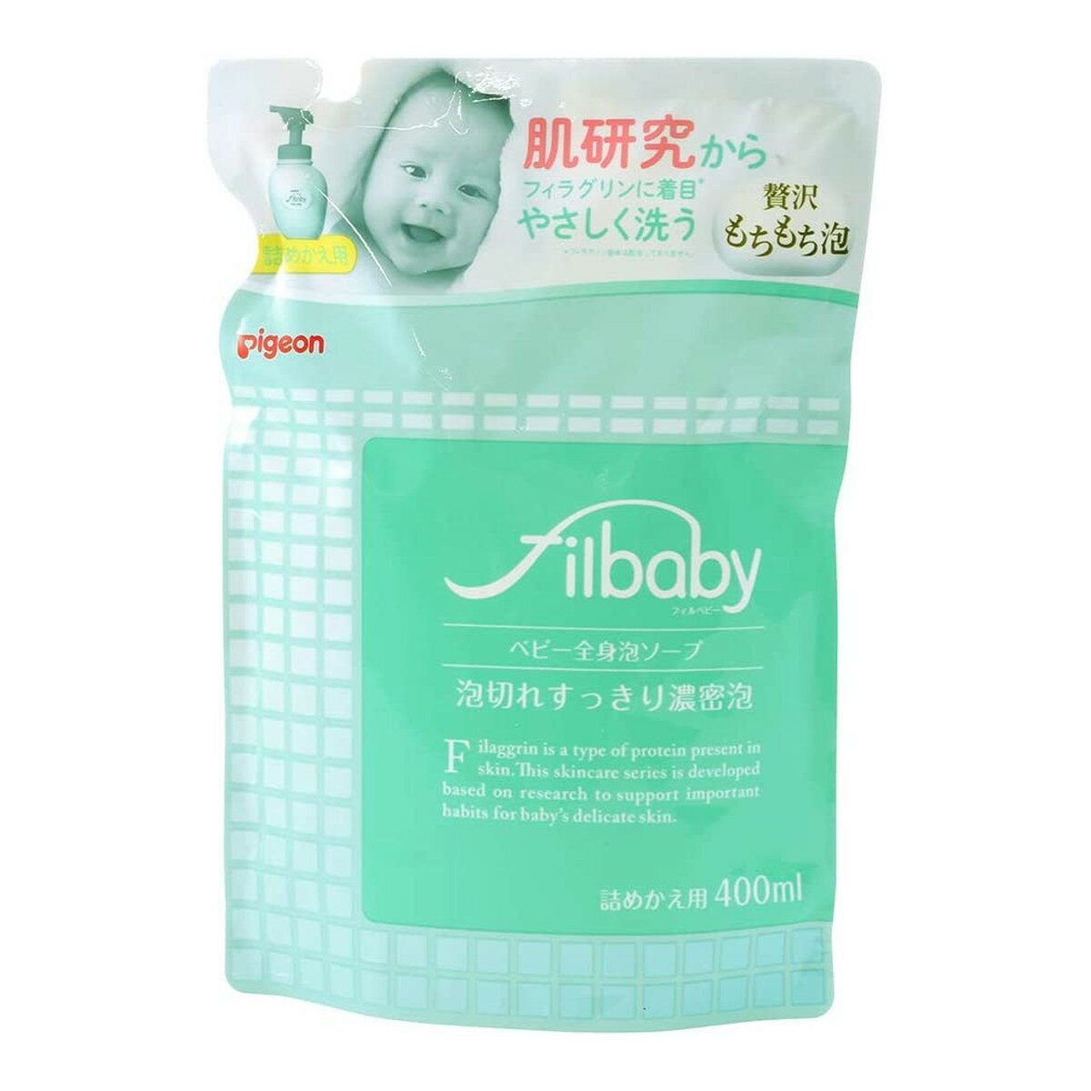 【送料込・まとめ買い×4個セット】ピジョン フィルベビー ベビー 全身 泡ソープ つめかえ用 400ml