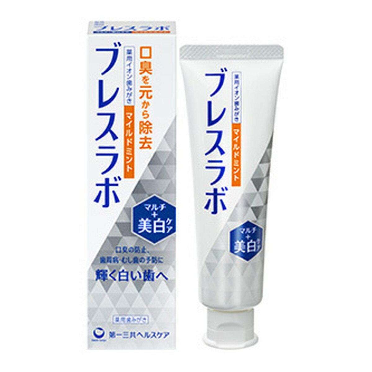 商品名：第一三共ヘルスケア ブレスラボ マルチ+美白ケア マイルドミント 90g 薬用ハミガキ内容量：90gJANコード：4987107630896発売元、製造元、輸入元又は販売元：第一三共ヘルスケア原産国：日本区分：医薬部外品商品番号：103-4987107630896商品説明●口臭予防のための6種の薬用成分を配合。●2種の薬用ホワイトニング成分を配合。●口臭を伴う歯周病やむし歯も予防。●独自処方KCS（Keep　Cool　System）を採用。清涼感が持続。●刺激が少ないマイルドミント。●口臭ケアも美白ケアもこれ1本広告文責：アットライフ株式会社TEL 050-3196-1510 ※商品パッケージは変更の場合あり。メーカー欠品または完売の際、キャンセルをお願いすることがあります。ご了承ください。