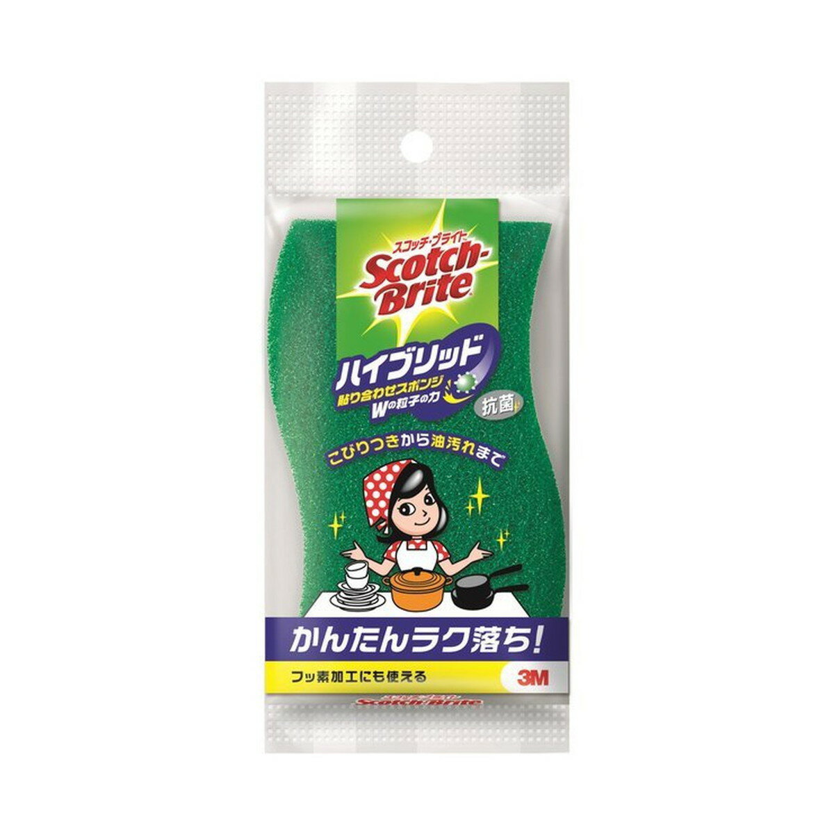 3M スリーエム スコッチブライト ハイブリッド 貼り合わせ スポンジ グリーン HB-21KG-H