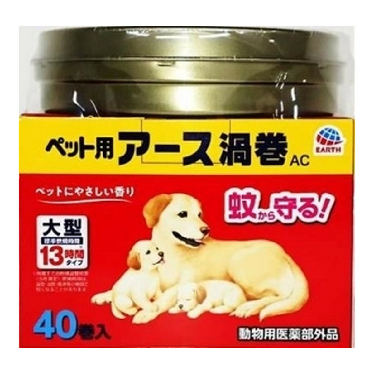 【送料込・まとめ買い×4個セット】アース・ペット ペット用 アース渦巻 40巻入 皿付きのサムネイル