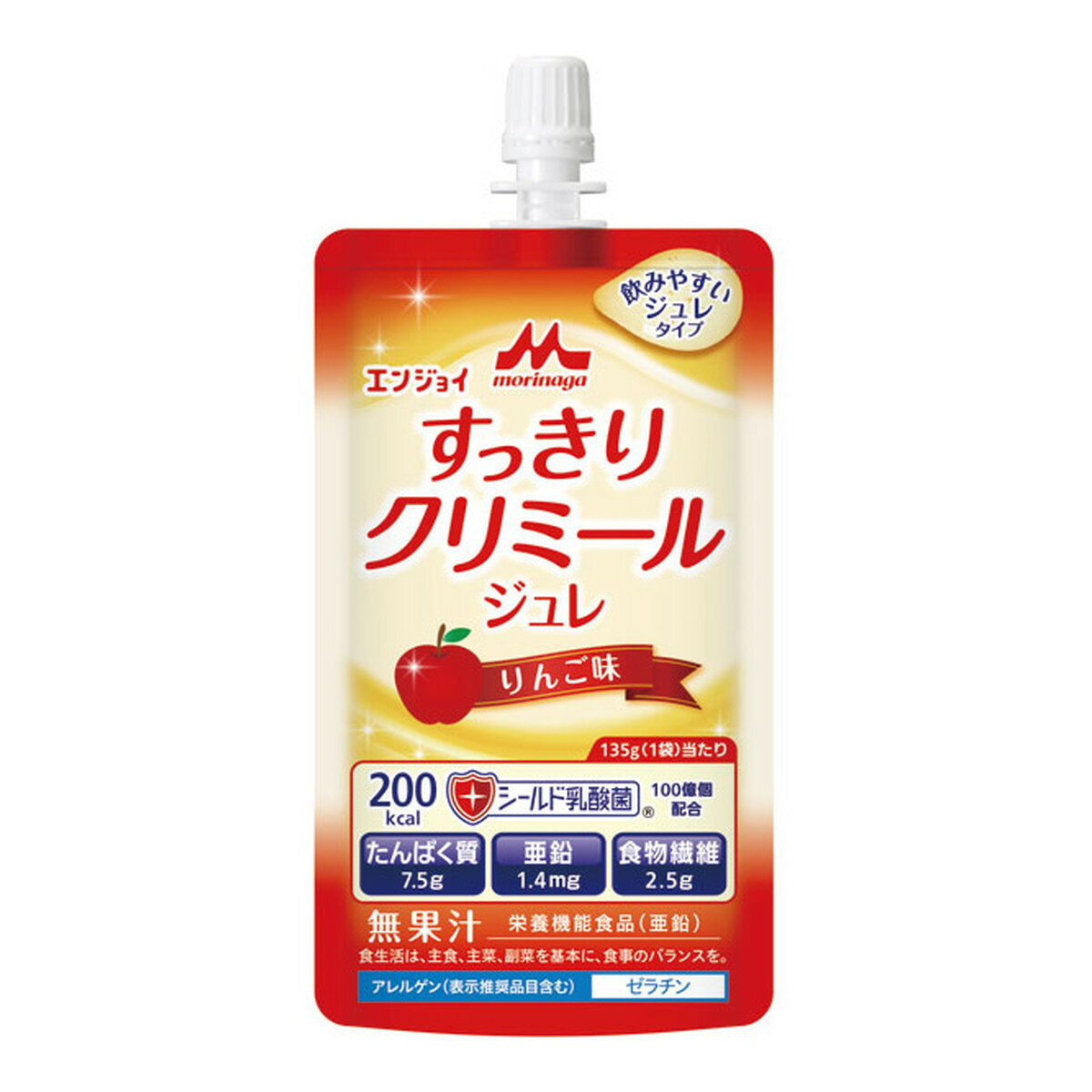 【送料込・まとめ買い×6個セット】森永乳業 クリニコ エンジョイ すっきり クリミール ジュレ りんご味 135g