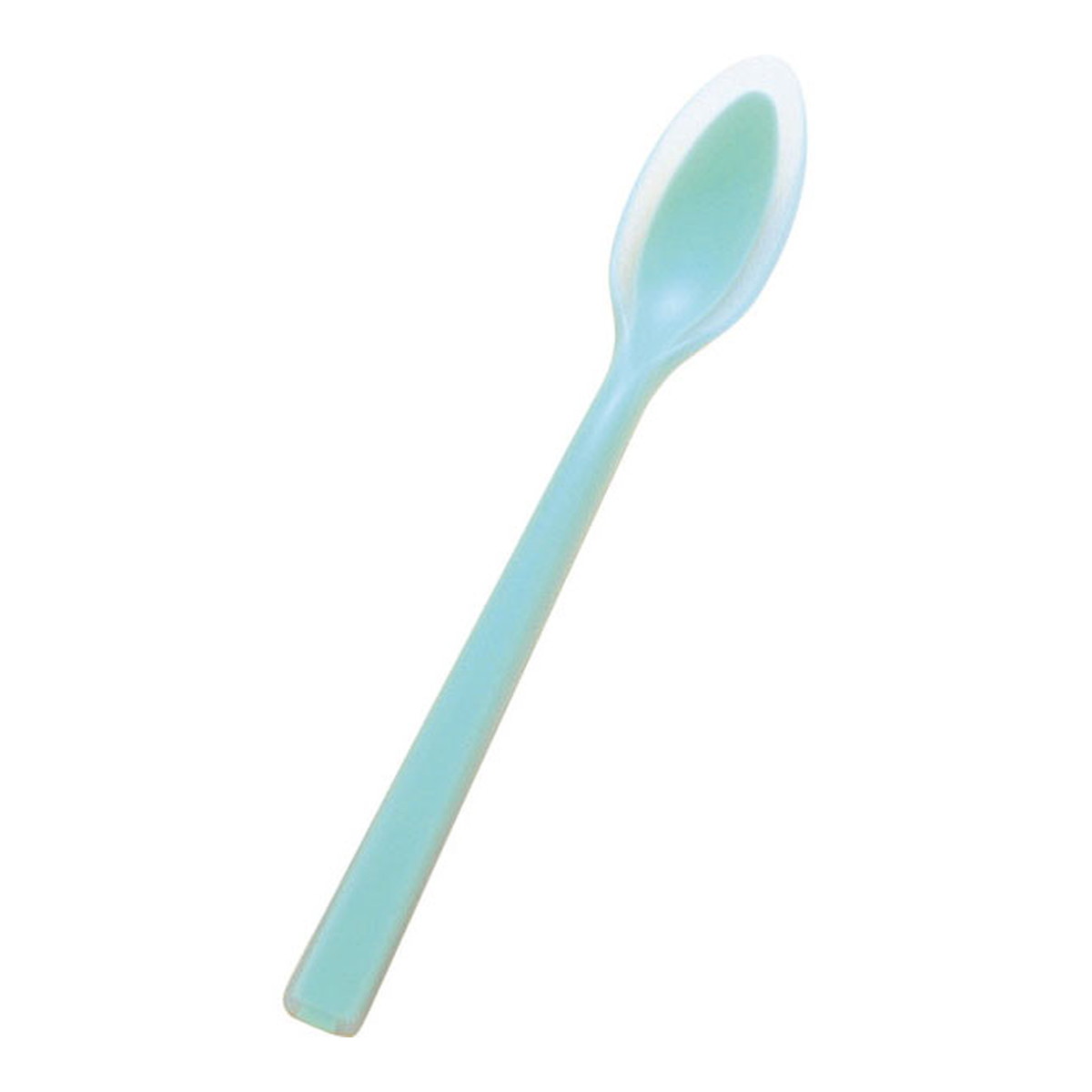 【送料込・まとめ買い×4個セット】岡部洋食器製作所 口あたりやさしいスプーン 一体深型 小 KU-06 ブルー