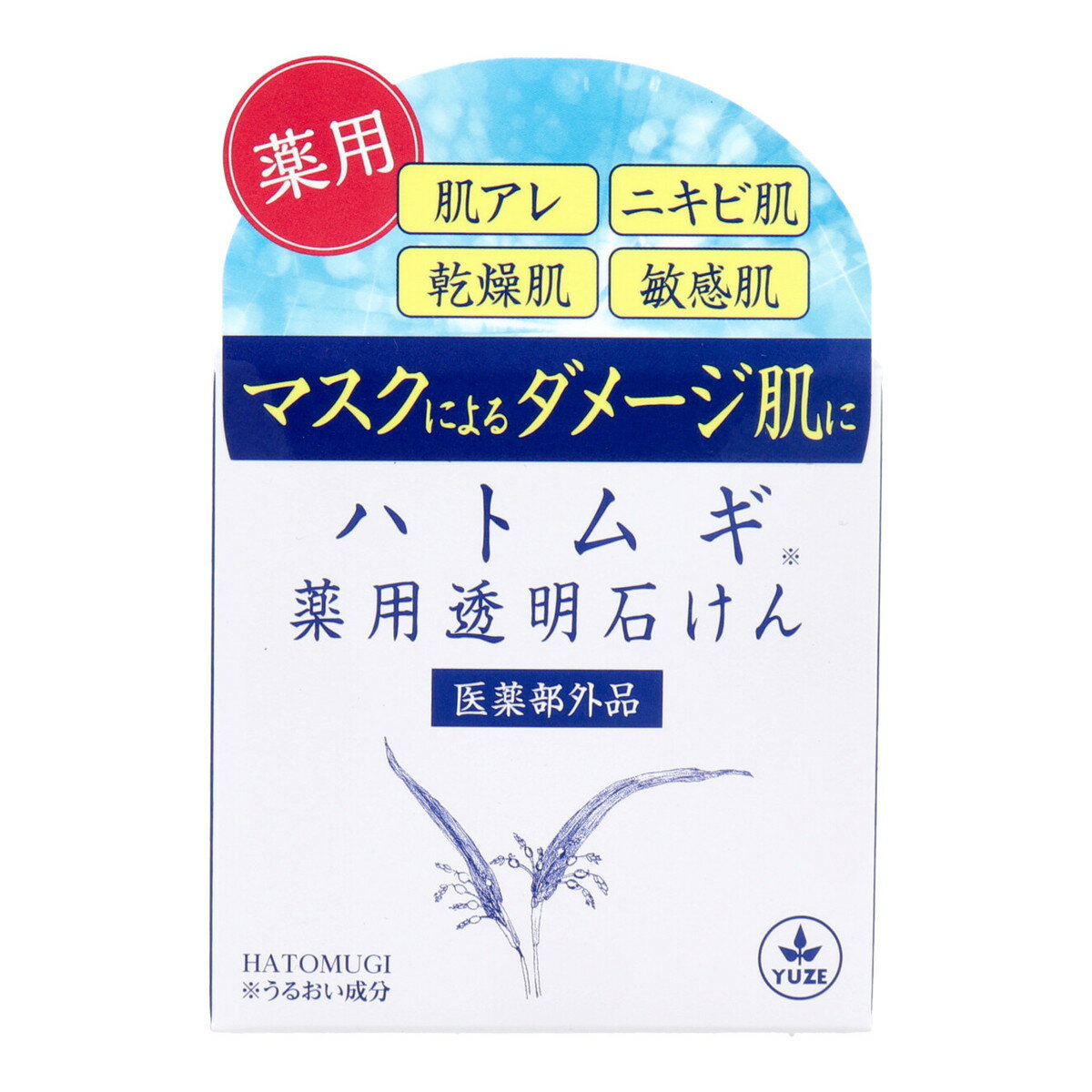 ユゼ ハトムギ 薬用 透明石けん 洗顔 90g 洗顔石けん 医薬部外品