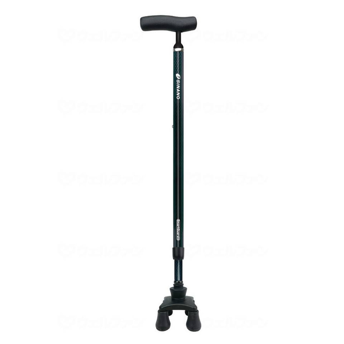 シナノ かる楽 4点杖360 スマートガード ダークブルー