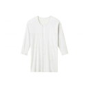 【送料込・まとめ買い×4個セット】グンゼ 紳士用 7分袖 ワンタッチシャツ ホワイト LL 介護用肌着 前開き