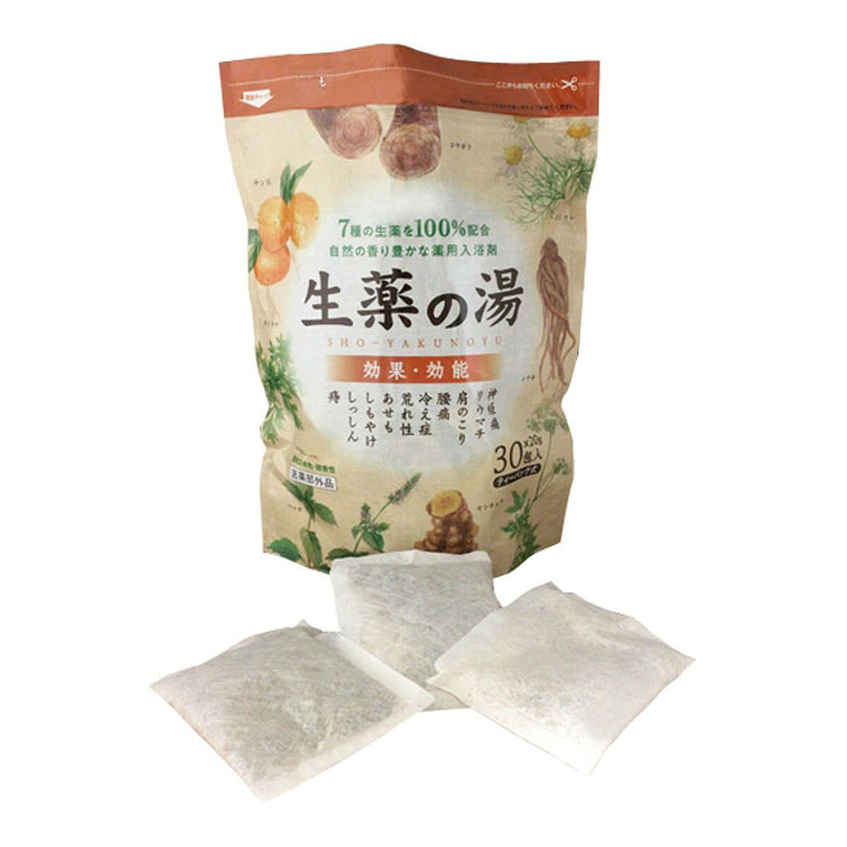 商品名：日本フイリン 生薬の湯 20g×30包入 医薬部外品 薬用 入浴剤内容量：20g×30包JANコード：4976074852233発売元、製造元、輸入元又は販売元：日本フイリン原産国：日本区分：医薬部外品商品番号：103-*006-4976074852233商品説明・7種類の生薬を100％配合。医薬部外品の薬用入浴剤です。・自然の香り豊かな薬用入浴剤です。・生薬の力が、温浴効果を高め、肩のこりなどの緩和に。・100％天然生薬の効果。7種類の天然和漢生薬が肌をぽかぽかと温めます。・合成香料、合成色素・保存料不使用。・淡黄褐色のお湯で自然の香り豊かな生薬の香り。成分／コウボク、トウキ、チンピ、センキュウ、ガイヨウ、カミツレ、ハッカ生産国／日本医薬部外品広告文責：アットライフ株式会社TEL 050-3196-1510 ※商品パッケージは変更の場合あり。メーカー欠品または完売の際、キャンセルをお願いすることがあります。ご了承ください。