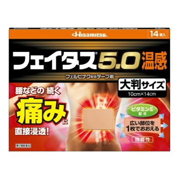 【メール便送料無料】【第2類医薬品】 フェイタス5.0温感大判 14枚入 1個 (セルフメディケーション税制対象)
