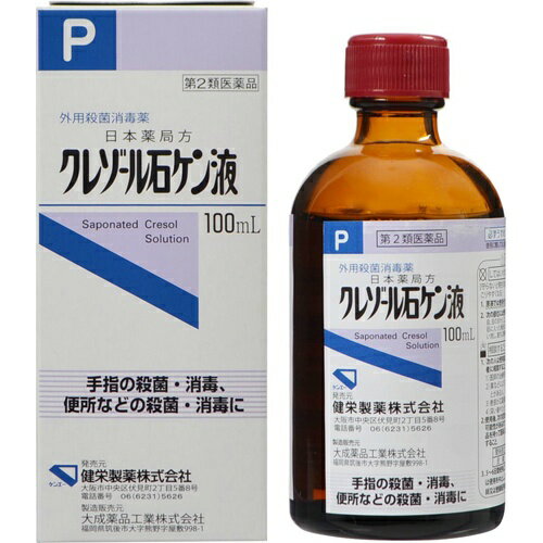 【送料無料・まとめ買い×6個セット】【第2類医薬品】健栄製薬 クレゾール 石ケン液(P) 100ml