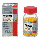 商品名：【第3類医薬品】アリナミン EXプラスα 140錠内容量：140錠JANコード：4987910001227発売元、製造元、輸入元又は販売元：アリナミン製薬（株）原産国：日本区分：第三類医薬品商品番号：103-4987910001227□□□　商品説明　□□□●アリナミンEXプラスαは、吸収にすぐれたビタミンB1誘導体フルスルチアミン、ビタミンB6、ビタミンB12を配合し、「目の疲れ」「肩こり」「腰の痛み」などのつらい症状にすぐれた効果をあらわします。●三大栄養素（糖質、脂質、タンパク質）をエネルギーに変える反応に役立つリボフラビン（ビタミンB2）のほか、エネルギー産生に重要な働きをするパントテン酸カルシウム、体のすみずみの血液循環に関与するdl-α-トコフェロールコハク酸エステル（ビタミンE）を配合しています。●黄色の糖衣錠でのみやすく、1回2〜3錠、1日1回で効果があります。□□□　使用上の注意　□□□■相談すること1．次の人は服用前に医師、薬剤師または登録販売者に相談すること（1）医師の治療を受けている人。（2）薬などによりアレルギー症状を起こしたことがある人。2．服用後、次の症状があらわれた場合は副作用の可能性があるので、直ちに服用を中止し、この文書を持って医師、薬剤師または登録販売者に相談すること【関係部位：症状】〔皮膚〕発疹・発赤、かゆみ〔消化器〕吐き気・嘔吐、口内炎、胃部不快感3．服用後、次の症状があらわれることがあるので、このような症状の持続または増強が見られた場合には、服用を中止し、この文書を持って医師、薬剤師または登録販売者に相談すること〔症状〕軟便、下痢、便秘4．1ヵ月位服用しても症状がよくならない場合は服用を中止し、この文書を持って医師、薬剤師または登録販売者に相談すること5．服用後、生理が予定より早くきたり、経血量がやや多くなったりすることがある。出血が長く続く場合は、この文書を持って医師、薬剤師または登録販売者に相談すること使用期限120日以上の商品を販売しております□□□　効果・効能　□□□1．次の諸症状の緩和　　眼精疲労、筋肉痛・関節痛（肩こり、腰痛、五十肩など）、神経痛、手足のしびれ2．次の場合のビタミンB1B2B6B12の補給　　肉体疲労時、妊娠・授乳期、病中病後の体力低下時「ただし、上記1の症状について、1ヵ月ほど使用しても改善がみられない 場合は、医師または薬剤師に相談すること。」□□□　用法・用量　□□□次の量を、食後すぐに水またはお湯で、かまずに服用すること。〔15歳以上〕2〜3錠〔15歳未満〕服用しないこと★用法・用量に関連する注意用法・用量を厳守すること。□□□　成分・分量　□□□3錠（1日最大服用量）中・・・フルスルチアミン（ビタミンB1誘導体）として：100（フルスルチアミン塩酸塩：109.16）、ピリドキシン塩酸塩（ビタミンB6）：100、シアノコバラミン（ビタミンB12）：1,500 、トコフェロールコハク酸エステルカルシウム（ビタミンEコハク酸エステルカルシウム）：103.58（dl−α−トコフェロールコハク酸エステルとして：100）、パントテン酸カルシウム：30、ガンマーオリザノール：10、リボフラビン（ビタミンB2）：10添加物として乳酸カルシウム水和物、無水ケイ酸、セルロース、還元麦芽糖水アメ、乳糖水和物、ヒドロキシプロピルセルロース、ステアリン酸Mg、エリスリトール、ヒプロメロース、タルク、酸化チタン、アラビアゴム、炭酸Ca、白糖★成分に関連する注意本剤の服用により尿が黄色くなることがありますが、リボフラビンによるものなので心配ありません。□□□　保管および取扱い上の注意　□□□（1）直射日光の当たらない湿気の少ない涼しい所に密栓して保管すること。（2）小児の手の届かない所に保管すること。（3）他の容器に入れ替えないこと（誤用の原因になったり品質が変わる）。（4）ビンの中の詰め物は、フタをあけた後はすてること（詰め物を再びビンに入れると湿気を含み品質が変わるもとになる。詰め物は、輸送中に錠剤が破損するのを防止するためのものである）。（5）服用のつどビンのフタをしっかりしめること（吸湿し品質が変わる）。（6）使用期限を過ぎた製品は服用しないこと。（7）箱とビンの「開封年月日」記入欄に、ビンを開封した日付を記入すること。（8）一度開封した後は、品質保持の点から開封日より6ヵ月以内を目安になるべくすみやかに服用すること。□□□　お問い合わせ先　□□□お問い合わせアリナミン製薬（株）　お客様相談室TEL：0120-567-087受付時間：9時〜17時（土、日、祝日を除く）文責：アットライフ株式会社　登録販売者 尾籠 憲一広告文責：アットライフ株式会社TEL：050-3196-1510医薬品販売に関する記載事項第3類医薬品第三類医薬品広告文責：アットライフ株式会社TEL 050-3196-1510 ※商品パッケージは変更の場合あり。メーカー欠品または完売の際、キャンセルをお願いすることがあります。ご了承ください。