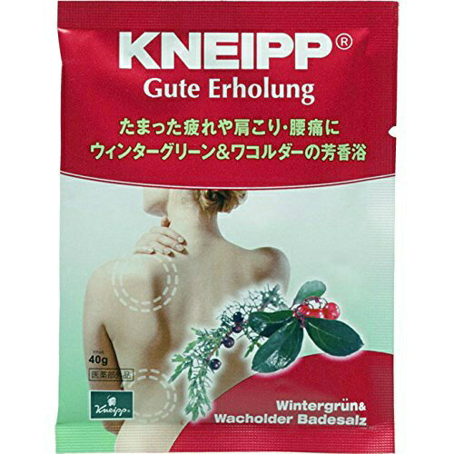 クナイプ グーテエアホールング バスソルト ウィンターグリーン＆ワコルダー 40g　サリチル酸メチルを多く含み、鎮痛効果に優れたハーブ入浴剤 4580294850520