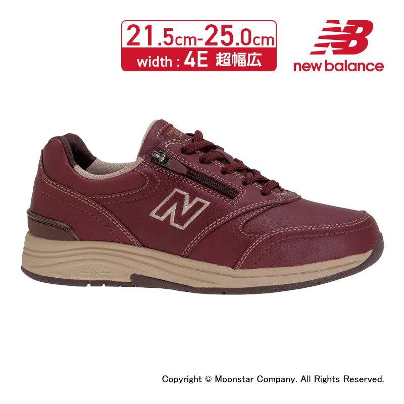 楽天ムーンスター公式ショップ【5/30-6/2 10％OFFクーポン】【30％OFFセール】 ニューバランス new balance レディース ウォーキング スニーカー WW585 4E ビターブラウン ファスナー付き 防水 歩きやすい 母の日