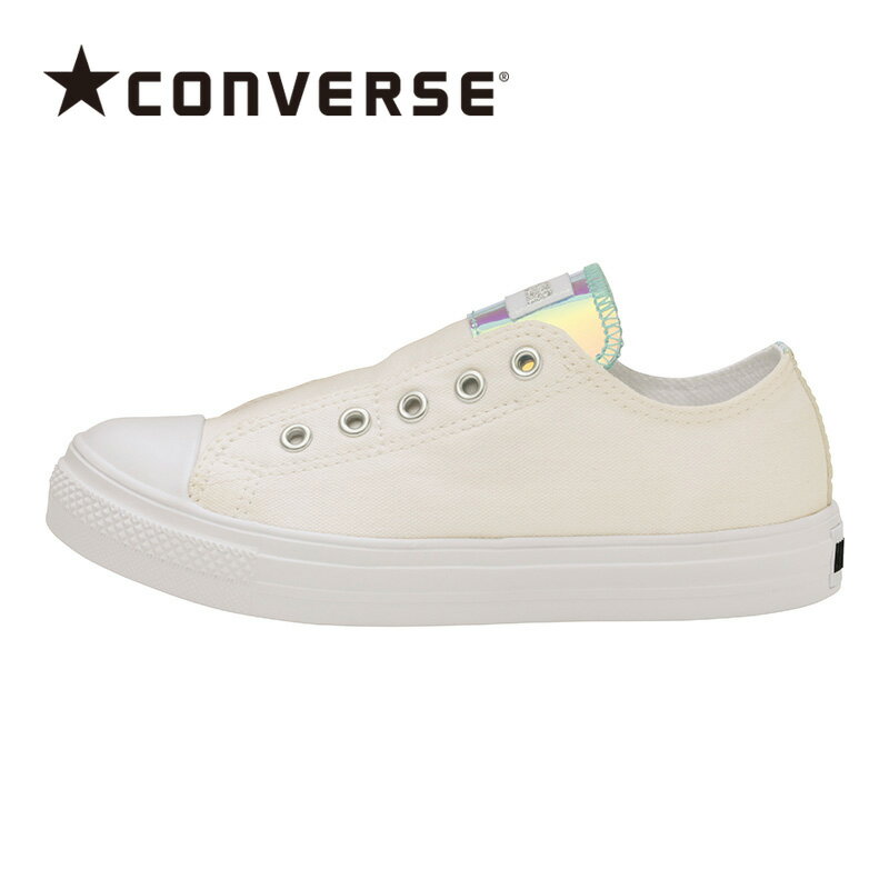 コンバース CONVERSE 【2022年春新作】 子供靴 キッズ ジュニア スニーカー チャイルド オールスター ライト ホログラムポイント スリップ OX ホワイト