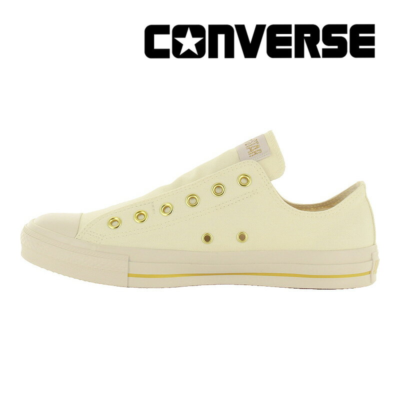 コンバース CONVERSE 【2024年春新作】 メンズ/レディース スニーカー オールスター スリップ III OX オフホワイト/ゴールド お揃い リンクコーデ 白