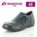 【4/27-5/1 10％OFFクーポン】moonstar ムーンスター EVE 310 ブルーコンビ 22cm 22.5cm 23cm 23.5cm 24cm 24.5cm 25cm イブ レディース コンフォート シューズ 幅広 4E ガラス防滑 抗菌防臭 母の日 ワイド設計 やわらか設計