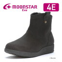 【10％OFFクーポン 5/1まで】ムーンスター イブ 【40％OFFセール】 レディース ウィンター ブーツ EVE FGL098 ヌバックブラック moonstar 幅広 4E ガラス防滑 防水 ファスナー付 スノーブーツ 黒