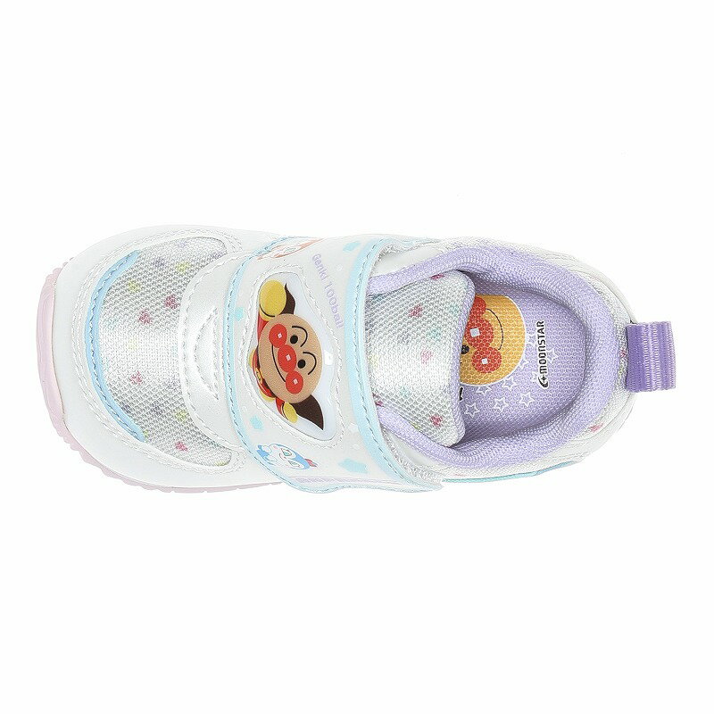 【1/9 20:00-1/16 1:59 10%OFFクーポン】それいけ！アンパンマン 子供靴 ベビー シューズ ムーンスター moonstar 女の子 白 洗えるインソール【2026年春新作11月4日発売】AP B62 ホワイト 3