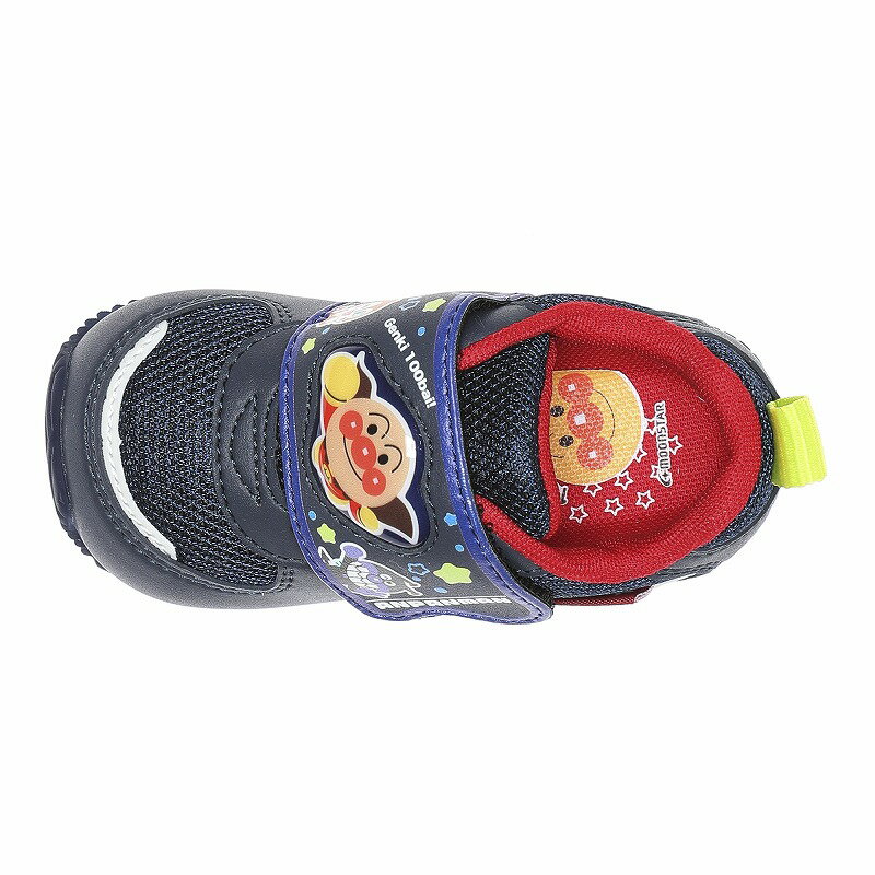 【1/9 20:00-1/16 1:59 10%OFFクーポン】それいけ！アンパンマン 子供靴 ベビー シューズ ムーンスター moonstar 男の子 女の子 洗えるインソール【2026年春新作11月4日発売】AP B62 ネイビー 3