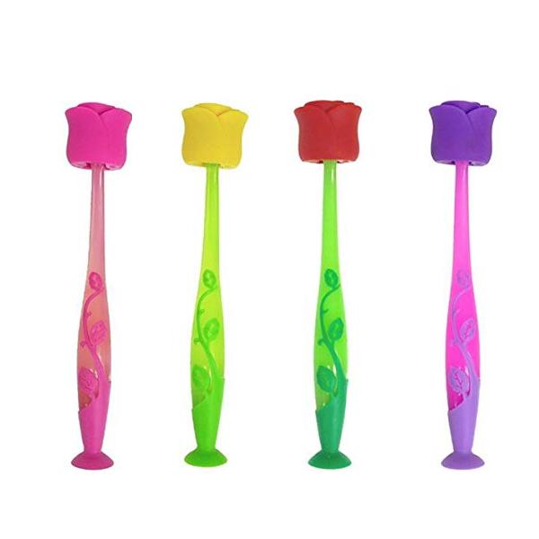 フロレス-ローズ歯ブラシ　吸盤付/お花のかたちをした新感覚の歯ブラシ