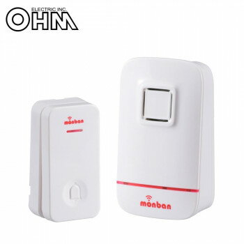 オーム電機 OHM monban ワイヤレスコールチャイム 押しボタン送信機+電池式受信機 OCH-EC80【沖縄・離島・一部地域出荷不可】 オーム電機 OHM monban ワイヤレスコールチャイム 押しボタン送信機+電池式受信機 OCH-EC80【沖縄・離島・一部地域出荷不可】