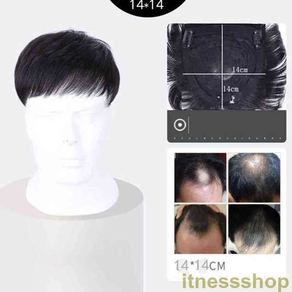 男性用ウィッグ ショート ヘアピース メンズウィッグ 人毛 黒 短い 通気性 トップカバー 蒸し暑くない 手植え 白髪隠し