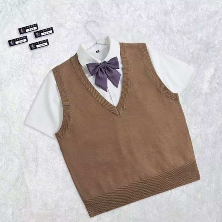 ノース ベージュ 薄手 女子高生 夏 レディース ニットベスト 高校 無地 Vネック 学校 秋 中学 通学 女子 春 夏用 スクール 学生