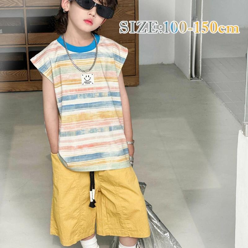 綿素材 おしゃれ ボーダー 女の子 カジュアル Tシャツ ゆったりシルエット トップス 韓国風 子供服 半袖 夏服 カラフル 男の子