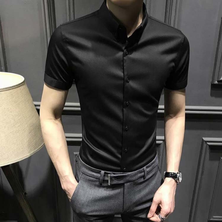 大きいサイズ ゆったり ひんやり Yシャツ ワイシャツ ビジネス 柔らかい 涼しい ブラウス ボタンダウンシャツ 無地 半袖 メンズ