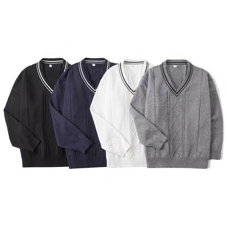 配 Vネック 学生 スクールニット ニット セーター 制服 女子 男子 高校生 中学生 秋冬 メンズ レディース トップス ユニセックス(4)