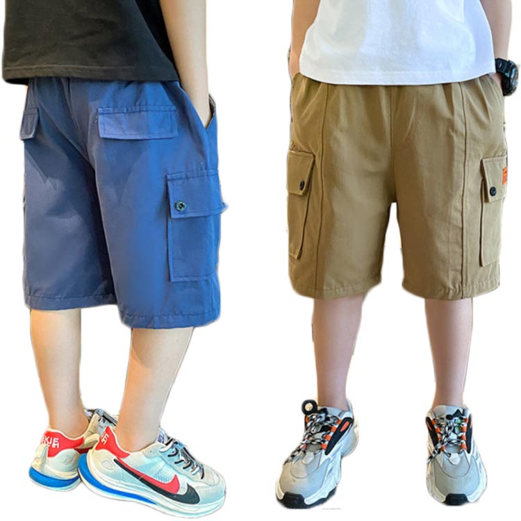 五分裤 - 夏?半ズボン?子供服??ズボン?パンツ?韓国服 男の子 ハーフパンツ ポケット付き スポーツパンツ 五分丈 コットン