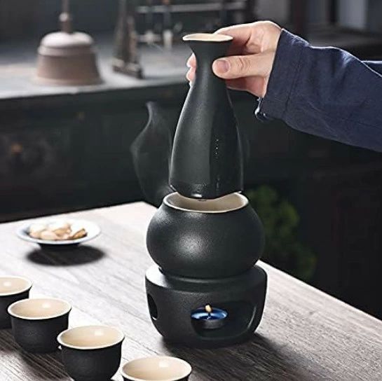 フラスコ 熱い酒のための日本の禅スタイルの陶磁器のワインセット伝統的な磁器酒暖かい 暖かい 冷たい 酒器セット 熱酒器 伝統