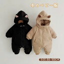 新生 出産祝い フード付き 猫耳 男の子 女の子 防寒着 カバーオール ロンパース コート アウター 防寒 ベビー服 ジャンプスーツ