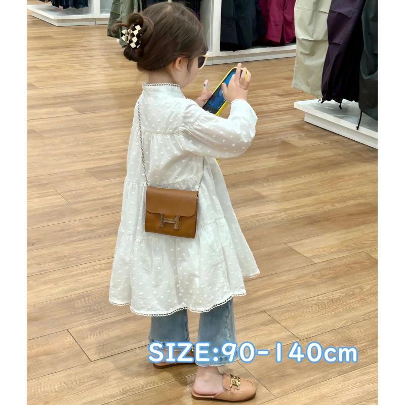 樂天商城 - 韓国風 女の子 春新作 キッズ 立ち襟 レース風 ワンピース 長袖ワンピース 綿素材 ジャカード生地 フォーマル フレンチガーリー